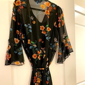 Black floral Rachel Roy slip sundress size 1X